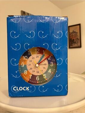 NWT Twin Alarm Learning Clock Multicolor Rainbow
